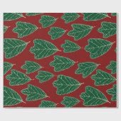 Papier Cadeau Papier Motif Feuille en chêne contemporain (Plat)