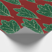 Papier Cadeau Papier Motif Feuille en chêne contemporain (Coin)