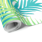 Papier Cadeau Papier Motif Feuille Palm - Cadeau Tropical (Coin rond)