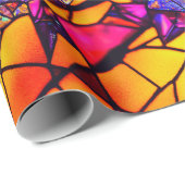 Papier Cadeau Papier Motif Halloween en verre teint (Coin rond)