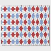 Papier Cadeau Papier Motif Jacquard rouge et bleu (Plat)