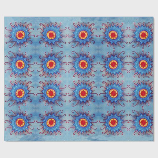 Papier Cadeau Papier Motif Mandala bleu (Plat)