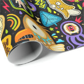 Papier Cadeau Papier Motif Monster mignon (Coin rond)