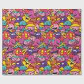 Papier Cadeau Papier Motif Monster mignon (Plat)