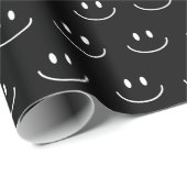 Papier Cadeau Papier Motif noir et blanc sourire (Coin rond)