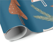 Papier Cadeau Papier Motif nordique de Noël (Coin rond)