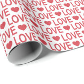 Papier Cadeau Papier Motif Red Love (Coin rond)