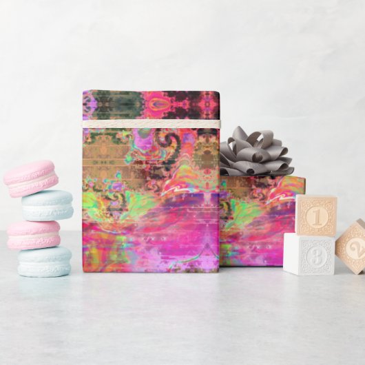 Papier Cadeau Papier Motif rose et violet (Baby Shower)