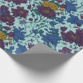 Papier Cadeau Papier Motif rouge, bleu, jaune à fleurs (Coin)