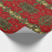 Papier Cadeau Papier Motif rouge et or Poinsettia (Coin)