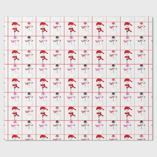 Papier Cadeau Papier Motif Snowman (Plat)