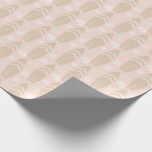Papier Cadeau Papier Motif Surfboard Et Shell (Coin)