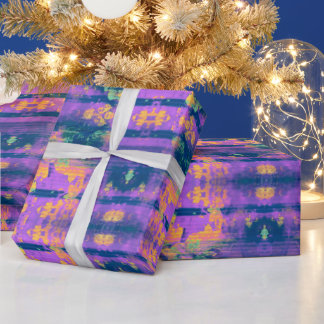 Papier Cadeau Papier Motif violet et orange
