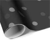 Papier Cadeau Papier noir à enveloppement de neige (Coin rond)