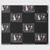 Papier Cadeau Papier noir à enveloppement noir en tableau de Noë (Plat)