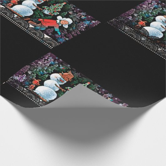 Papier Cadeau Papier noir à enveloppement noir en tableau de Noë (Coin)