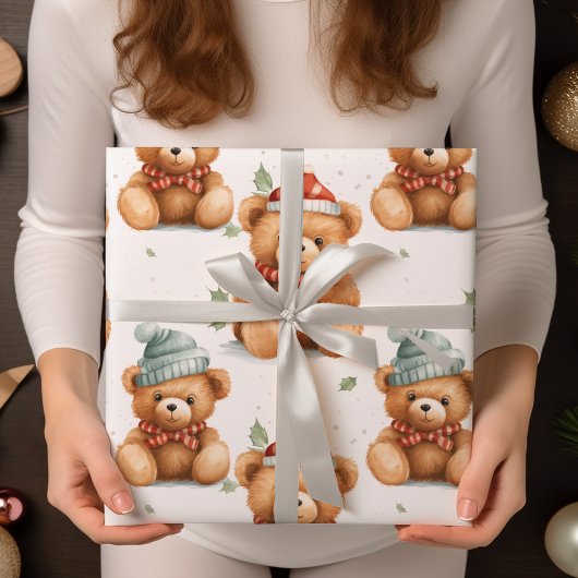 Papier Cadeau Papier Nounours Festif