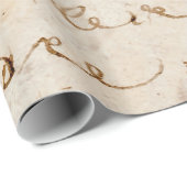 Papier Cadeau papier parcheminé grunge de manuscrit français (Coin rond)