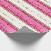 Papier Cadeau Papier-Parties scintillant Faux de Noël rayé (Coin)