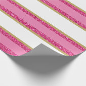 Papier Cadeau Papier-Parties scintillant Faux de Noël rayé (Coin)