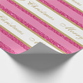 Papier Cadeau Papier-Parties scintillant Faux de Noël rayé (Coin)