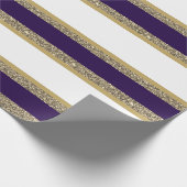 Papier Cadeau Papier-Parties scintillant Faux de Noël rayé (Coin)