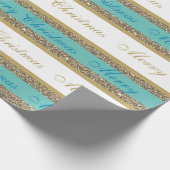 Papier Cadeau Papier-Parties scintillant Faux de Noël rayé (Coin)