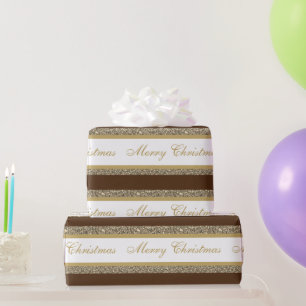 Papier Cadeau Papier-Parties scintillant Faux de Noël rayé