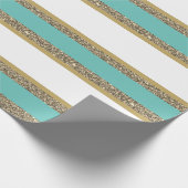 Papier Cadeau Papier-Parties scintillant Faux de Noël rayé (Coin)