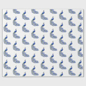 Papier Cadeau Papier-Peacocks de Noël (Plat)
