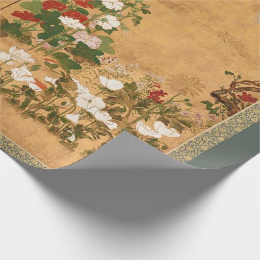 Papier Cadeau Papier peint à fleurs japonaises anciennes (Coin)