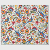 Papier Cadeau Papier peint à la main d'art populaire polonais (Plat)