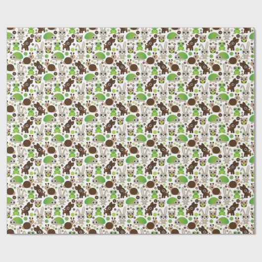 Papier Cadeau papier peint animal lapin de tortue de cerf (Plat)