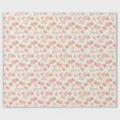 Papier Cadeau Papier peint élégant motif de roses roses roses ro (Plat)