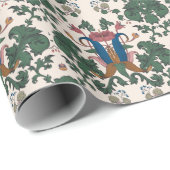 Papier Cadeau Papier peint renaissance floral vintage. (Coin rond)