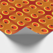Papier Cadeau papier peint rétro orange, rouge 1970 (Coin)