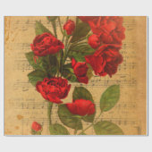 Papier Cadeau Papier peint rose de musique d'aquarelle (Plat)