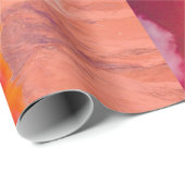 Papier Cadeau Papier peint rouge-orange Waves (Coin rond)