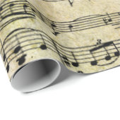 Papier Cadeau Papier peint victorien de feuille de musique (Coin rond)