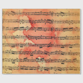 Papier Cadeau Papier peint victorien de feuille de musique (Plat)