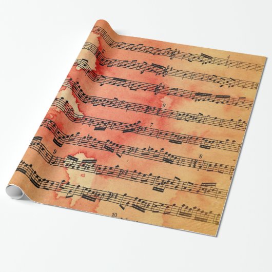Papier Cadeau Papier peint victorien de feuille de musique (Déroulé)