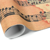 Papier Cadeau Papier peint victorien de feuille de musique (Coin rond)
