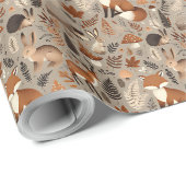 Papier Cadeau Papier peint Whimsical Woodland Animaux (Coin rond)