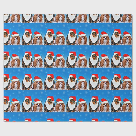 Papier Cadeau Papier Père Noël Cavalier King Charles Spanials (Plat)