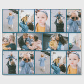 Papier Cadeau Papier photo Denim bleu enveloppant personnalisé (Plat)