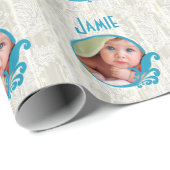 Papier Cadeau Papier photo pour bébé personnalisé (Coin rond)