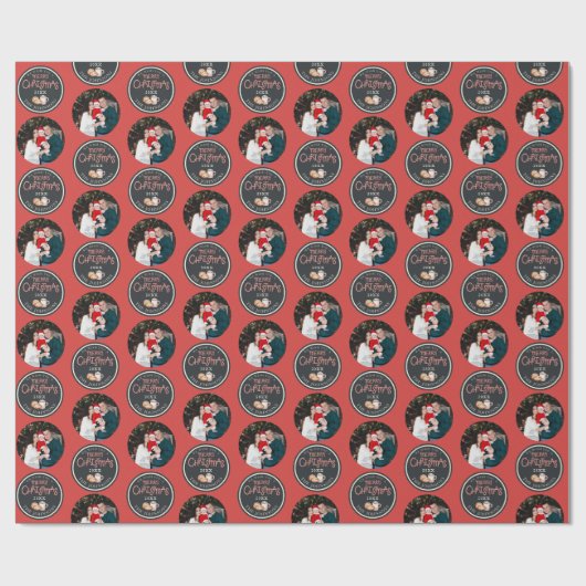 Papier Cadeau Papier photo rouge avec message (Plat)