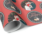 Papier Cadeau Papier photo rouge avec message (Coin rond)