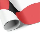 Papier Cadeau Papier Pois noir, blanc et rouge (Coin rond)