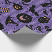 Papier Cadeau Papier pourpre de hibou de casquette de sorcière (Coin)